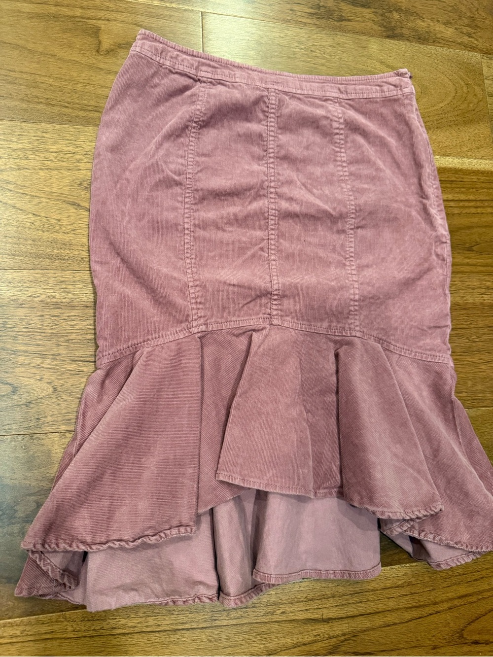 Anthropologie Mauve Pink Ruffled Hem Skirt